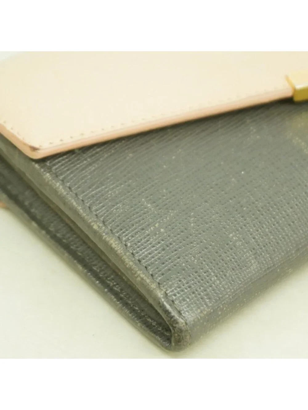 Fendi Wallet Leather Gray Pink Gold